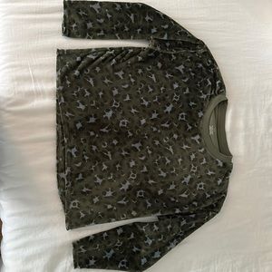 Aerie Green Leopard Sweatshirt